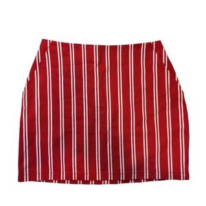 Forever 21 Red and White Striped Women's Skirt
